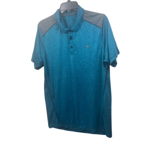 Split 59 Polo‎ Shirt Athletic Training Gym Activewear Blue Gray Mens Size M - Picture 1 of 14